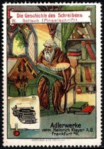 Vintage Germany Poster Stamp Adler Typewriter Heinrich Kleyer AG Frankfurt