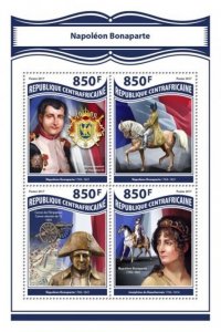 Central Africa - 2017 Napoleon Bonaparte - 4 Stamp Sheet - CA17814a