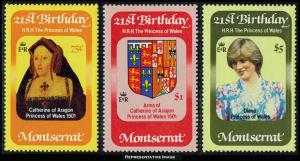 Montserrat Scott 484-486 Mint never hinged.
