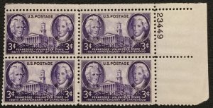 US #941 MNH Plate Block of 4 Tennessee SCV $1.00 L23