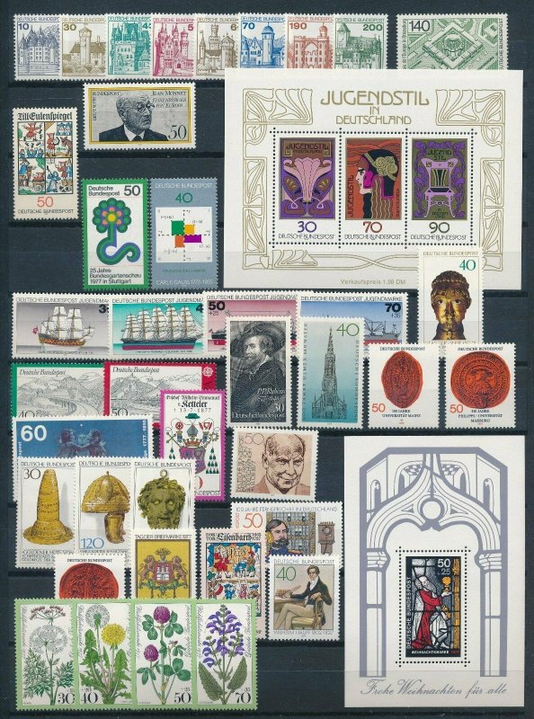 West Germany 1977 Complete Year Set  MNH