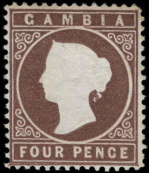 Gambia Scott 9 Variety Gibbons 16Aw Mint Stamp