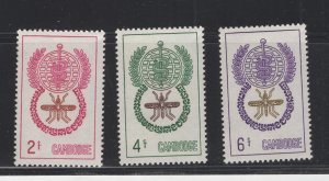 Cambodia #106-08  (1962 Malaria set) CV $1.75