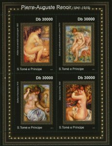 Pierre-Auguste Renoir Stamp Art Paintings Woman After a Bath S/S MNH #4881-4884