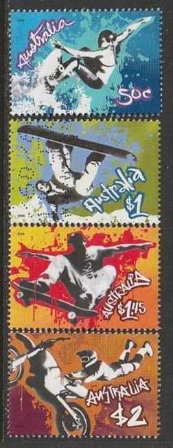 2006 Australia - Sc 2544-7 - used VF - 4 single - Extreme sports