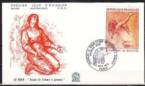 France, Scott cat. 1360. Kneeling Woman, Art issue. First day cover.  ^