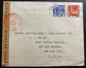 1940 Medan Netherlands Indies Censored Tools Advertising Cover To New York USA
