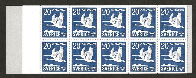 SWEDEN SC# C8 (H212.B FACET) COMP BKLT/10   FVF/MNH 1968