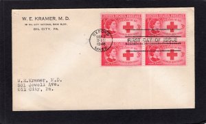 967 Clara Barton, FDC blk/4 no cachet addressed