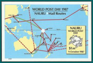 Nauru 1987 World Post Day, MS MNH 339,SGMS354