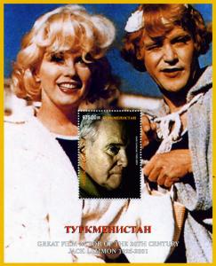 Turkmenistan 2001 JACK LEMMON & MARILYN MONROE s/s Perforated mnh.vf