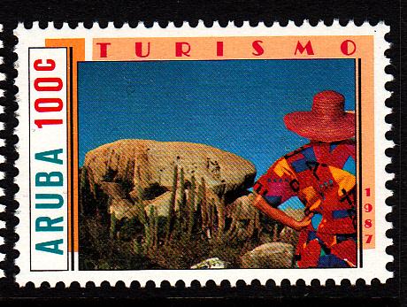 Aruba MNH Scott #28 100c Rock and cacti - Tourism