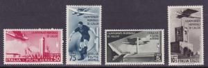 Italy 1934 2nd World Soccer Championship.Complete. 324-328+C62-C65. VF/Mint(*)