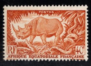 French Equatorial Africa Scott 168 MNH** Rhinoceros stamp