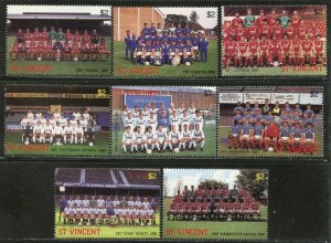 ST. VINCENT Sc#1052-1059 1987 English Soccer Teams Complete OG Mint NH