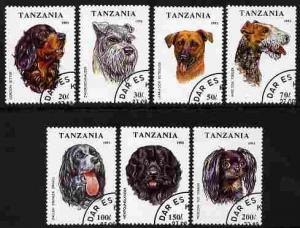 Tanzania 1993 Dogs perf set of 7 fine cto used, SG 1681-8...