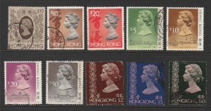 Hong Kong a small lot of used QE2 high values