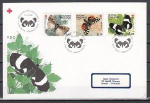 Finland, Scott cat. B245-B247. Red Cross issue. Butterflies. First day cover. ^