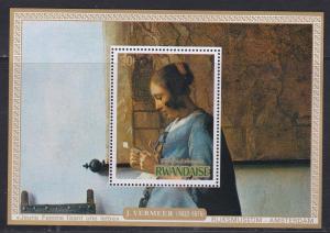 Rwanda # 681-684, Vermeer Paintings, Souvenir Sheets, NH, 1/3 Cat.