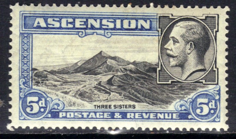 Ascension Island 1934 KGV 5d Three Sisters MM SG 26 ( R820 )