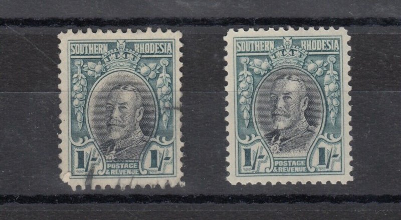 Southern Rhodesia 1931 KGV 1/- x 2 MH/VFU J9630