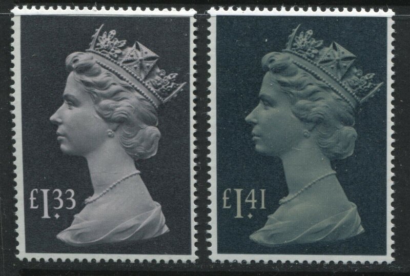 GB QEII Tall Machins £1.33 and £1.41 unmounted mint NH