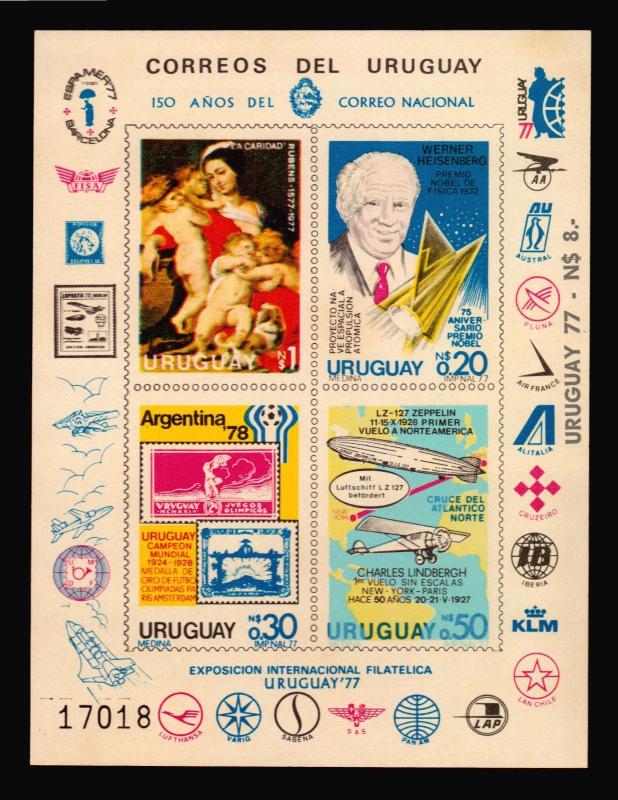 1977 HEISENBERB PHYSICS WORLD CUP SOCCER LINDBERGH RUBENS ZEPPELIN AIRLINE LOGOS 