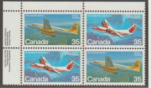 Canada 906a air craft -  Plate Block UL - MNH