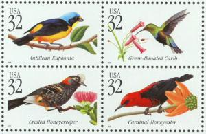 1998 sheet Tropical Birds Sc# 3222-5