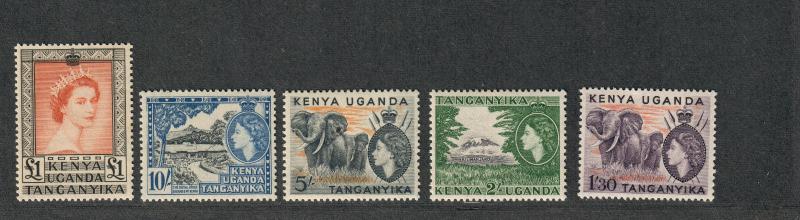 Kenya Uganda Tanzania Sc#113-17 M/NH/VF, Partial Set, High Values, Cv. $117.50