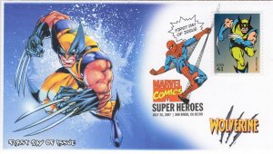 AO-4159j-1, 2007, Marvel Comics Super Heroes, FDC, Add-on Cachet, DCP, Wolverine