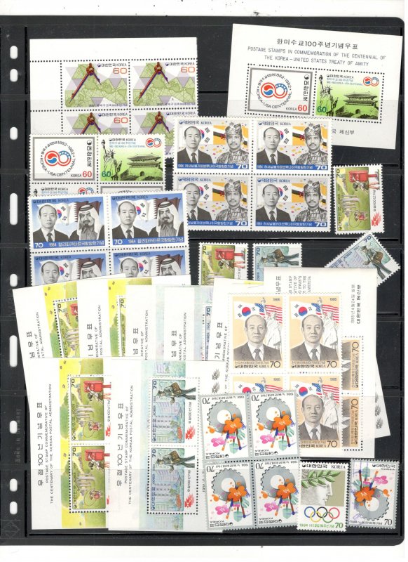 KOREA COLLECTION ON STOCK SHEET, ALL MINT, MOSTLY MNH