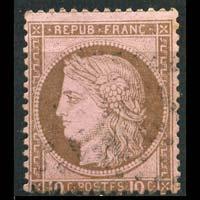 FRANCE 1875 - Scott# 60 Ceres 10c Used