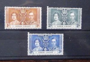 Gold Coast 1937 Coronation set VFU 