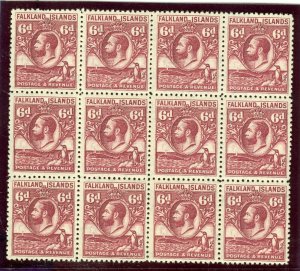 SG 121a Falkland Islands 6d reddish purple, line perf (1936). Pristine U/M/m