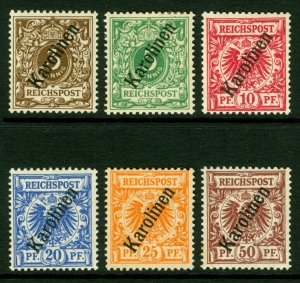 German Colonies - CAROLINE ISLANDS 1900 SURCHARGED complete set Sc# 1-6 mint MH