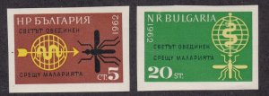 Bulgaria # 1218-1219, Imperf, Malaria Eradication, NH. 1/2 Cat.