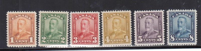 Canada #149 - #154 Extra Fine Never Hinged Set