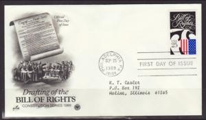 US Bill of Rights 1989 PCS Typed FDC BIN