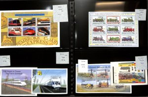 Trains Railroad Locomotives on Stamps Topical Collection, MNH Mint NH (CH)