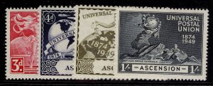 ASCENSION GVI SG52-55, 1949 ANNIVERSARY of UPU set, VLH MINT.