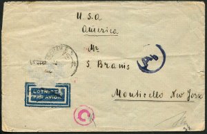 Poland German Occupation Warsaw Jewish Ghetto Censored Cover Monticello USA WWII