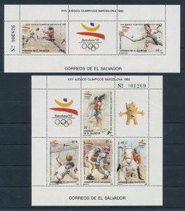 [116354] El Salvador 1989 Olympic Games Barcelona Mini sheets MNH