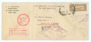 US C14 1930 $1.30 Graf Zeppelin (single) franking this May 1930 cover carried on the Graf Zeppelin (LZ127) from Lakehurst, NJ to