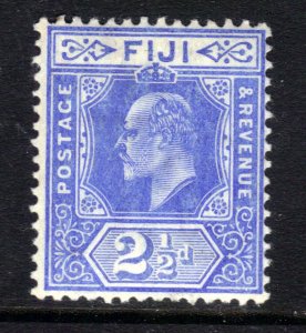 Fiji 1906 - 12 KEV11 2 1/2d Bright Blue MM SG 120 ( R924 )