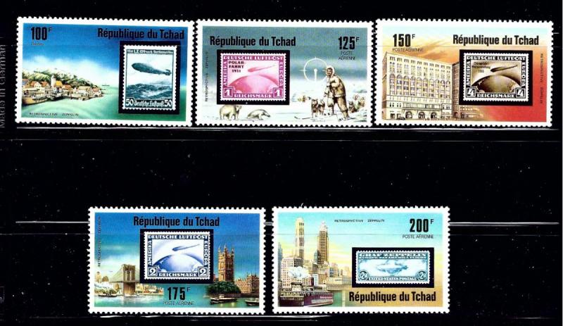 Chad 327;C206-09 MNH 1977 Zeppelin Anniversary