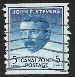 US CANAL ZONE 1960-62 5c John F Stevens COIL Issue Sc 155 VFU