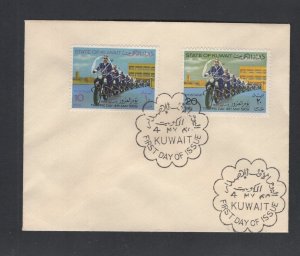 Kuwait #454-55 (1969 Traffic Day set) VF FDC, small cover unaddressed