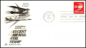 Scott C83 - 13 Cents Winged Envelope Coil - Artcraft FDC - Unaddressed