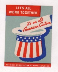 USA Lets All Work Together National Association of Manufacturers Green - MNH